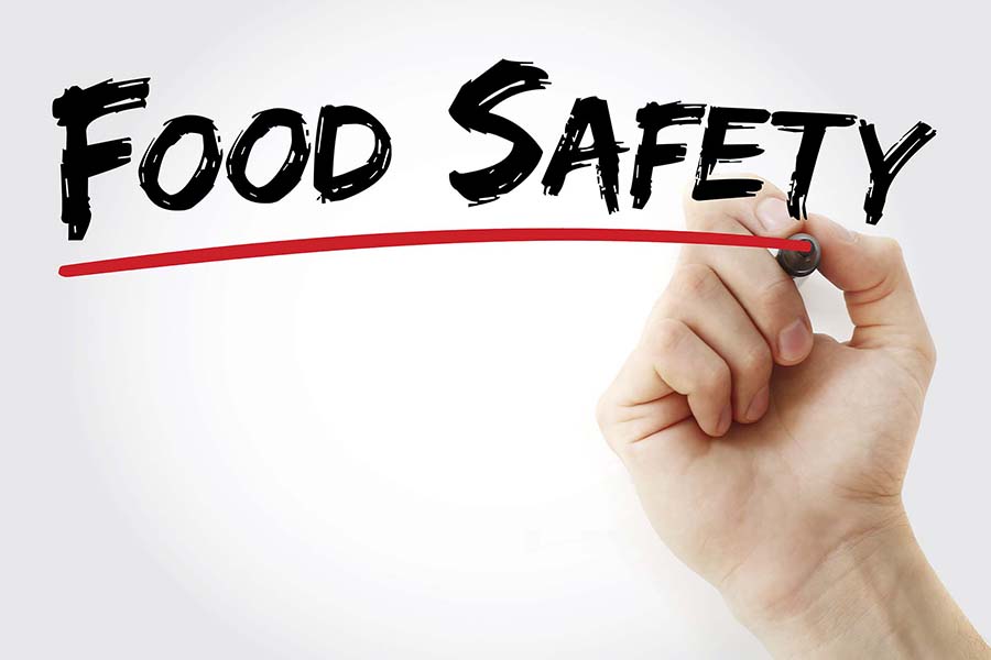 food safety written on a board