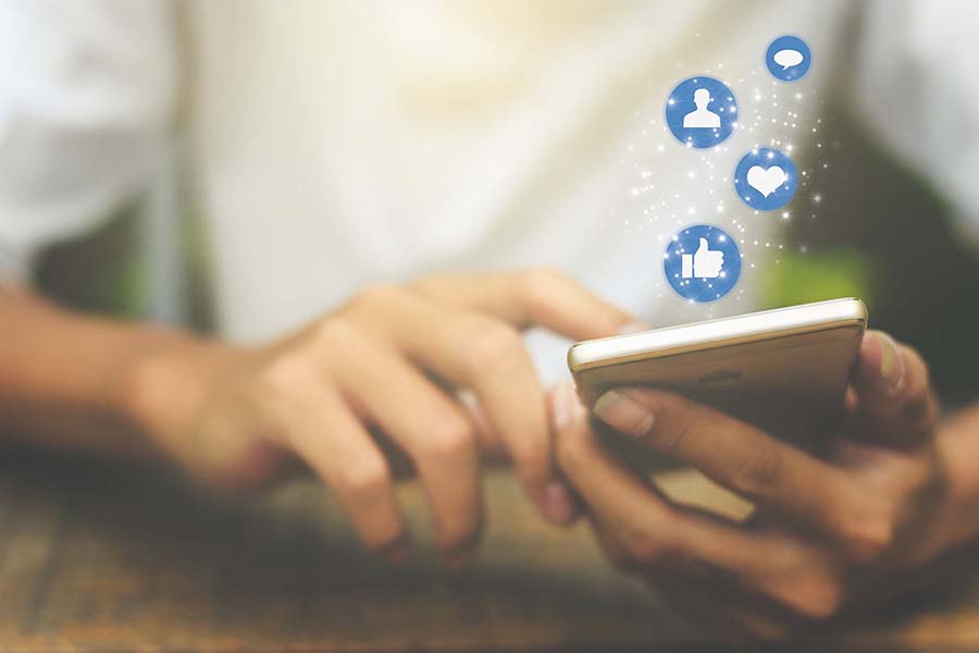 social media on mobile device